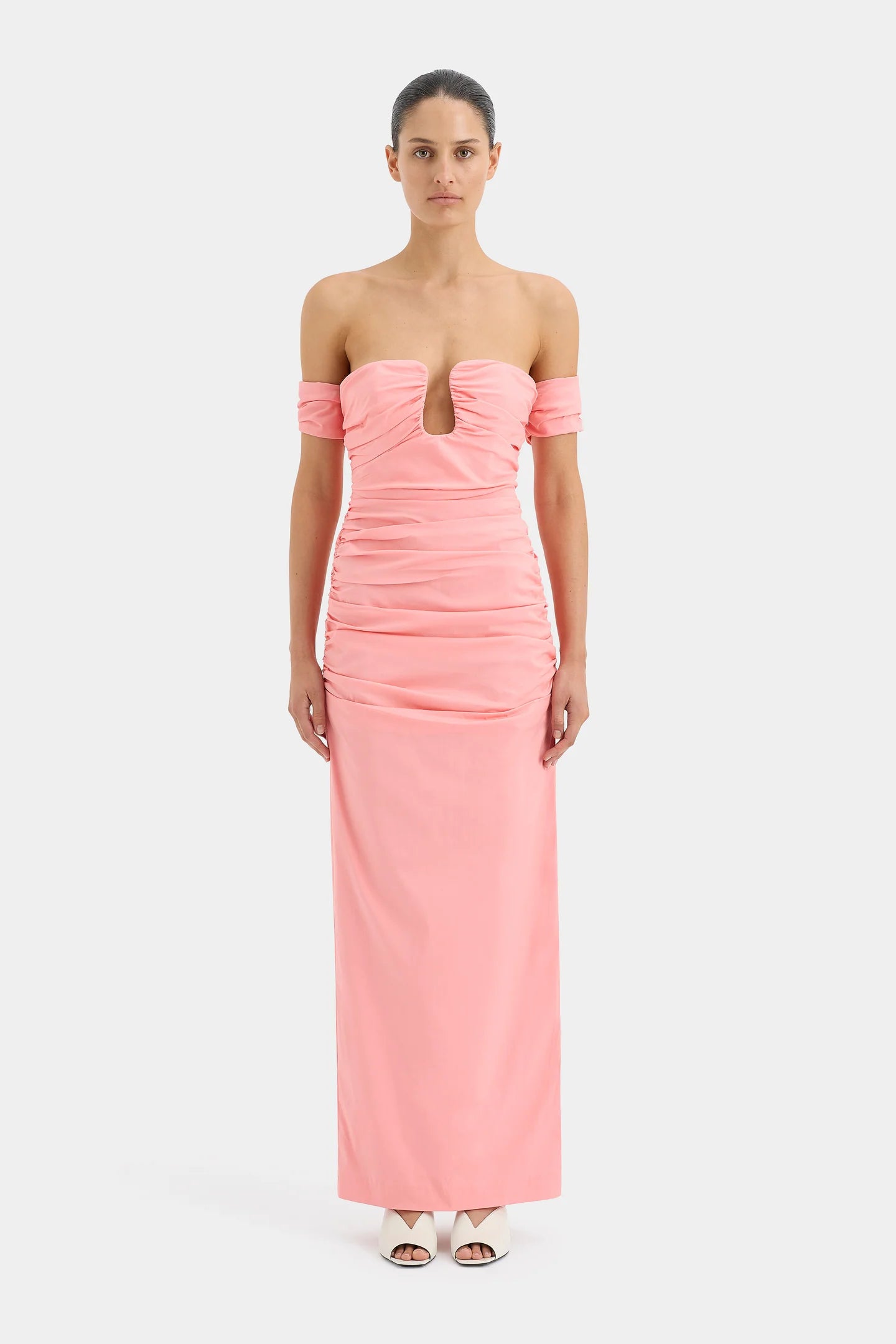 sir pink dress SIR. Giacomo Gathered Gown 02HIRE