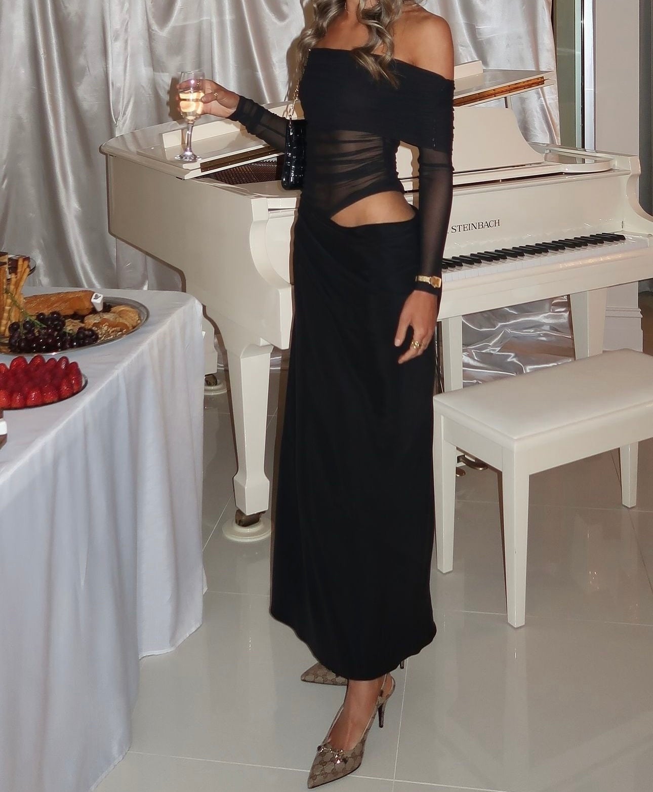 Benni Yasmin Off-Shoulder Maxi Dress