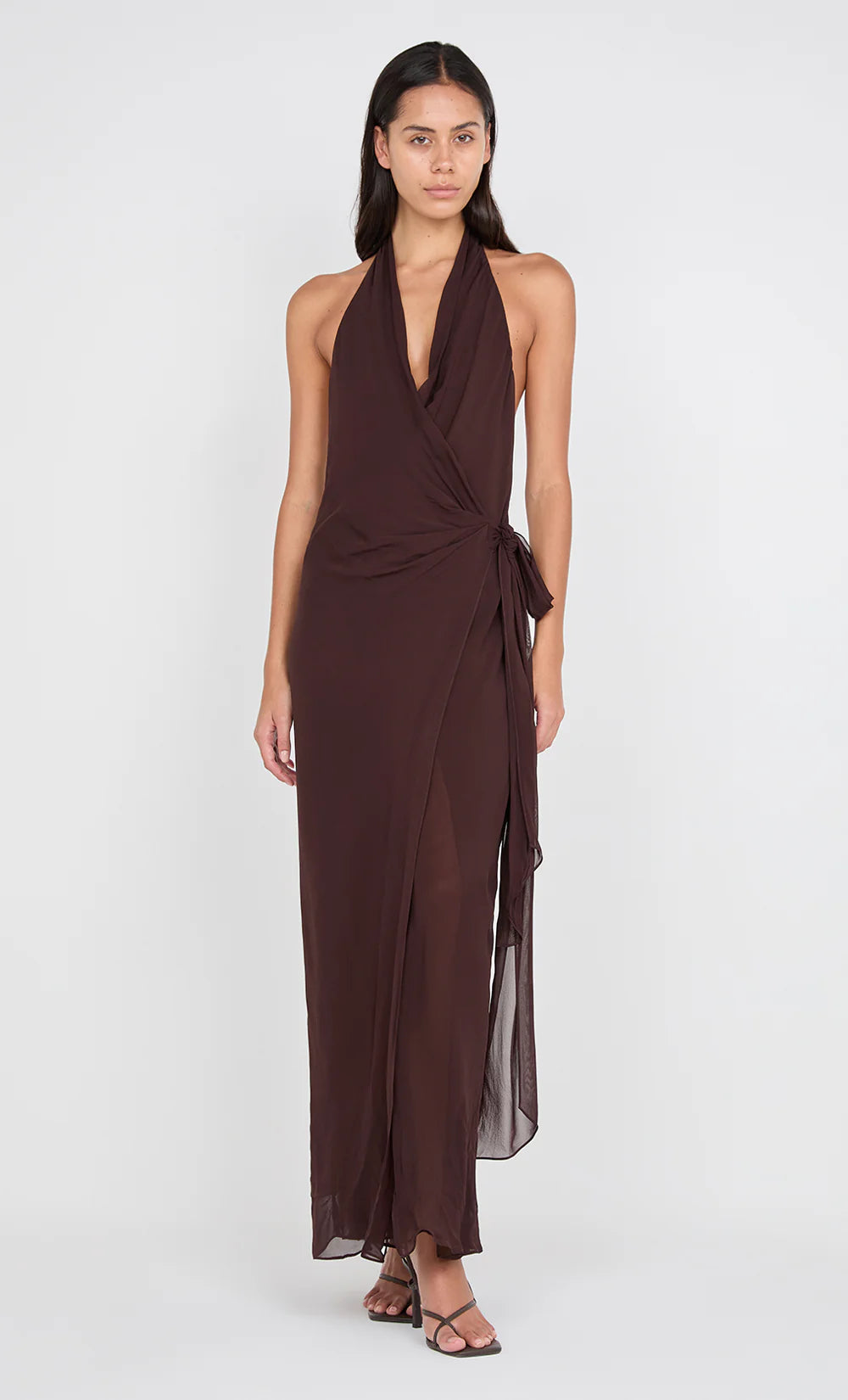 Bec & Bridge Soneva Wrap Dress - Dark Chocolate