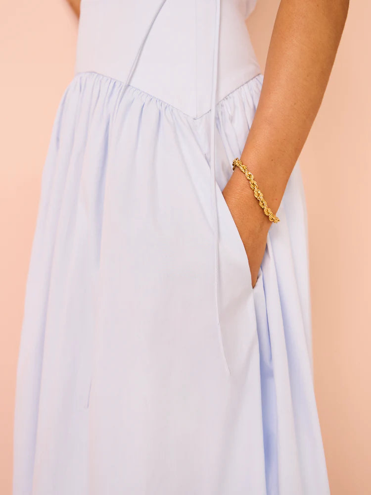 Shona Joy Amada Lace Up Strapless Maxi Dress