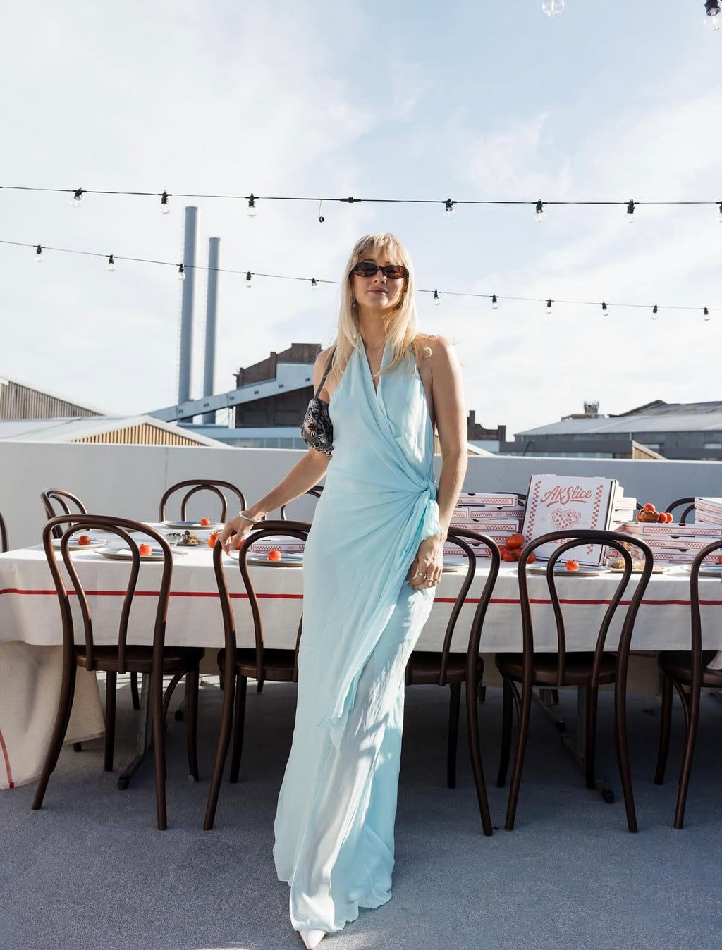 Bec & Bridge Soneva Wrap Dress - Arctic Blue