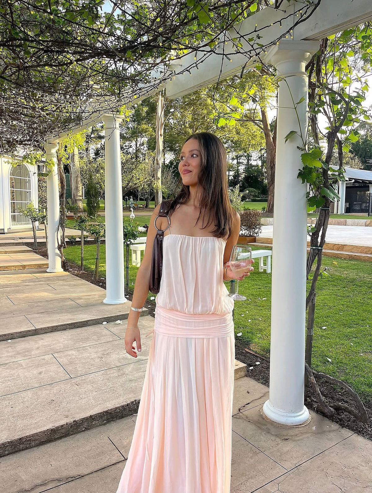 Bec & Bridge Camille Blouson Dress - Peach
