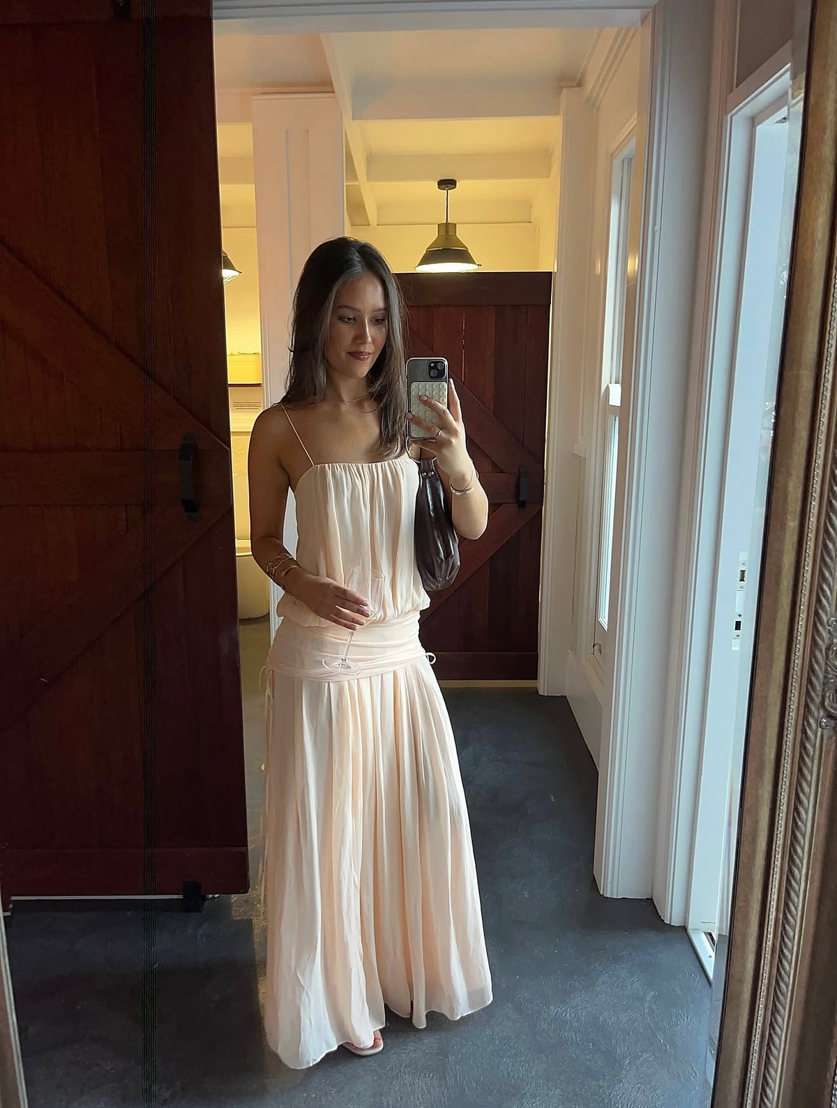 Bec & Bridge Camille Blouson Dress - Peach