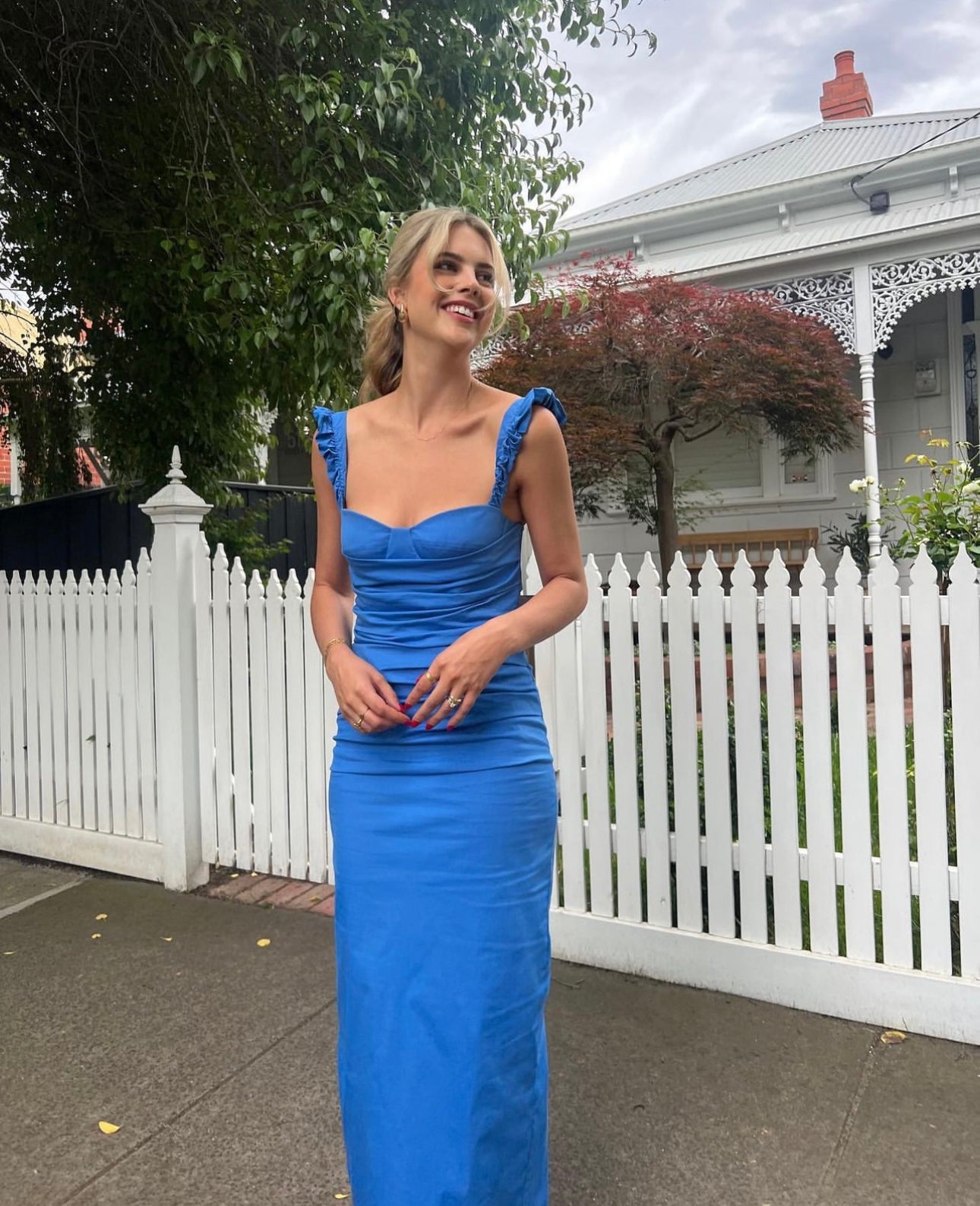 Sir The Label Azul Balconette Gown