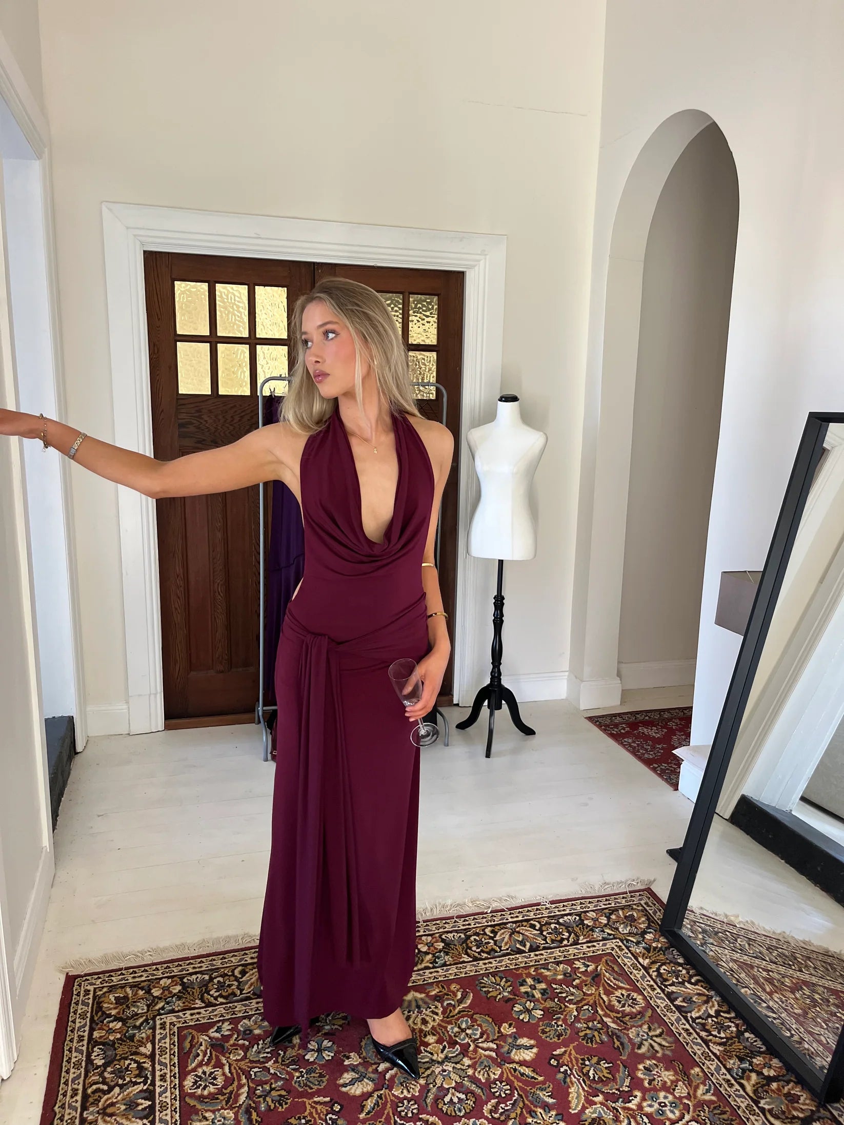 La Marie Nadia Dress - Burgundy