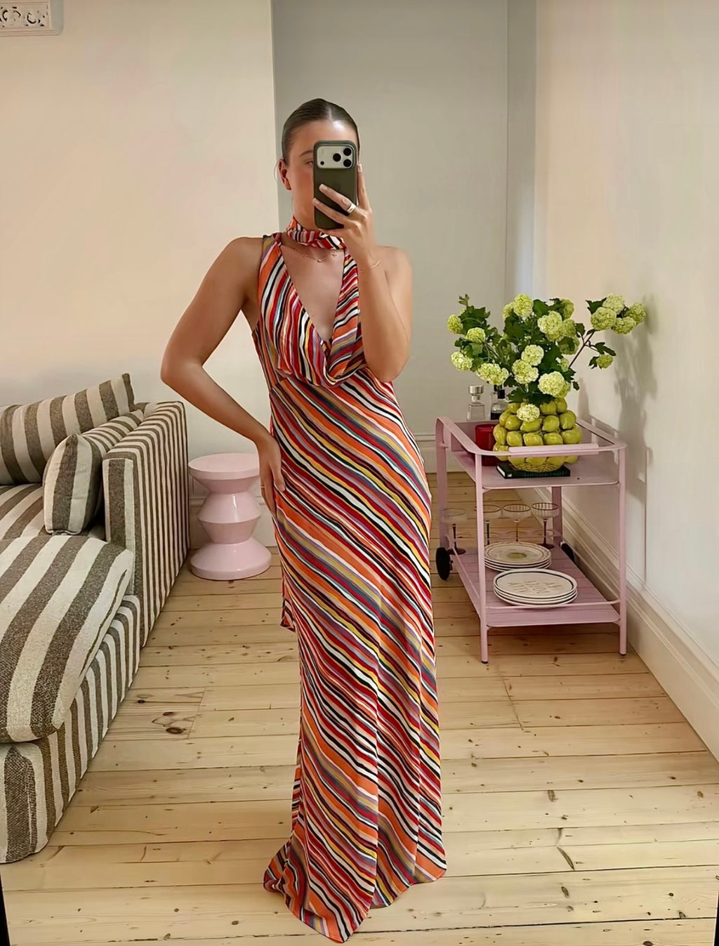 Ruby Riley Sash Dress - Liquorice Stripe
