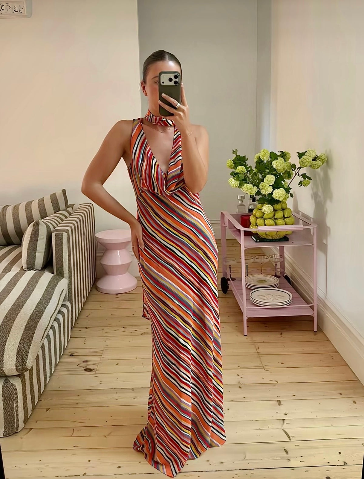 Ruby Riley Sash Dress - Liquorice Stripe