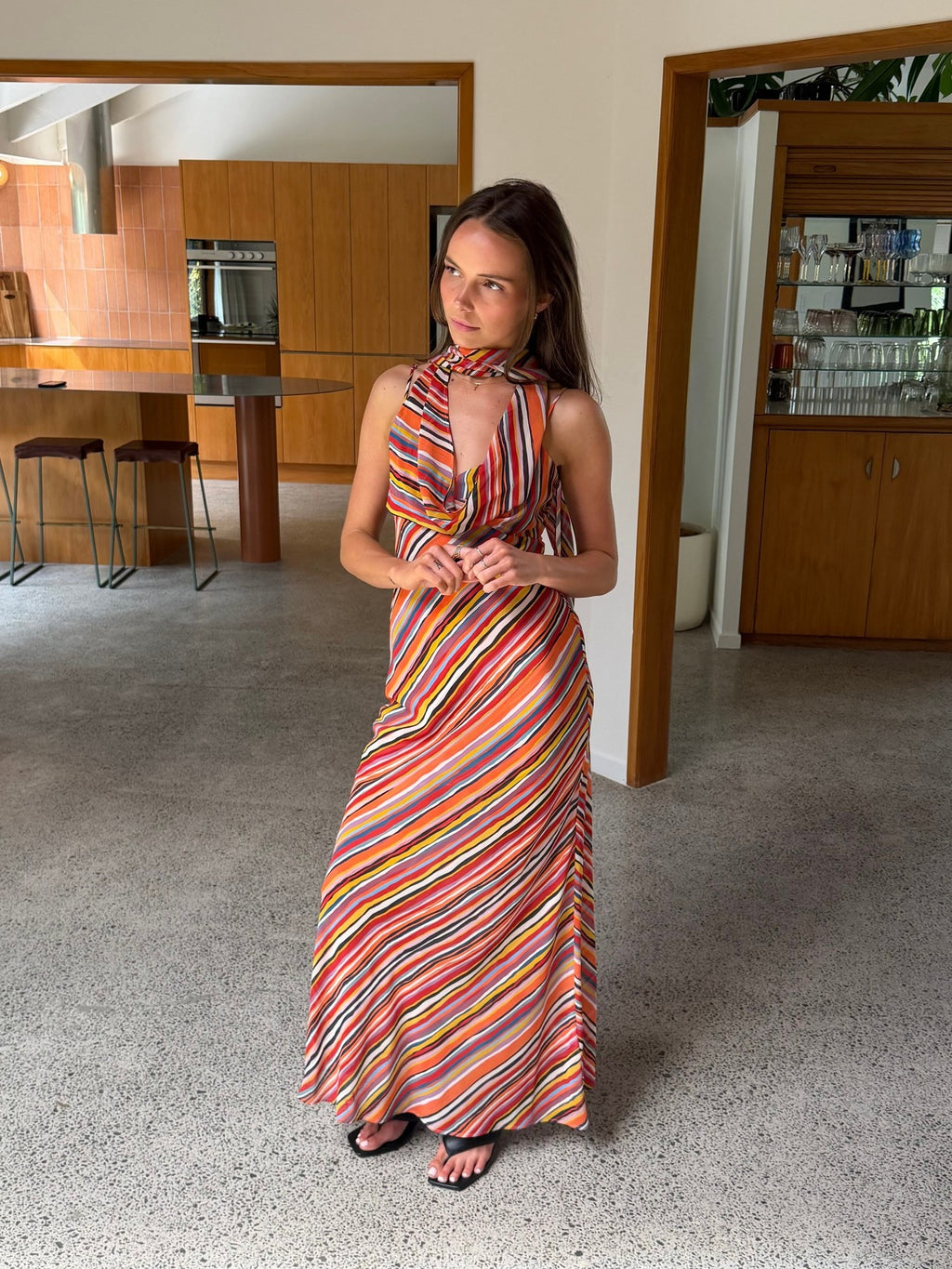 Ruby Riley Sash Dress - Liquorice Stripe