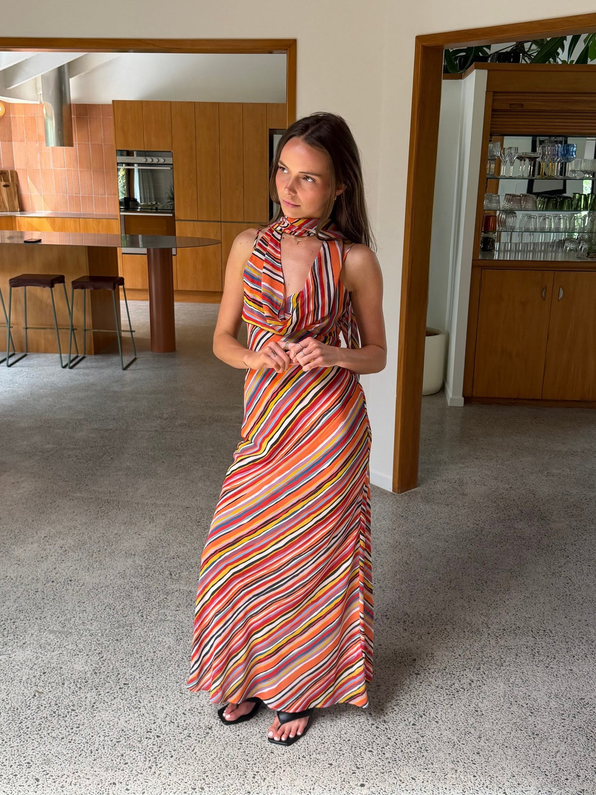 Ruby Riley Sash Dress - Liquorice Stripe