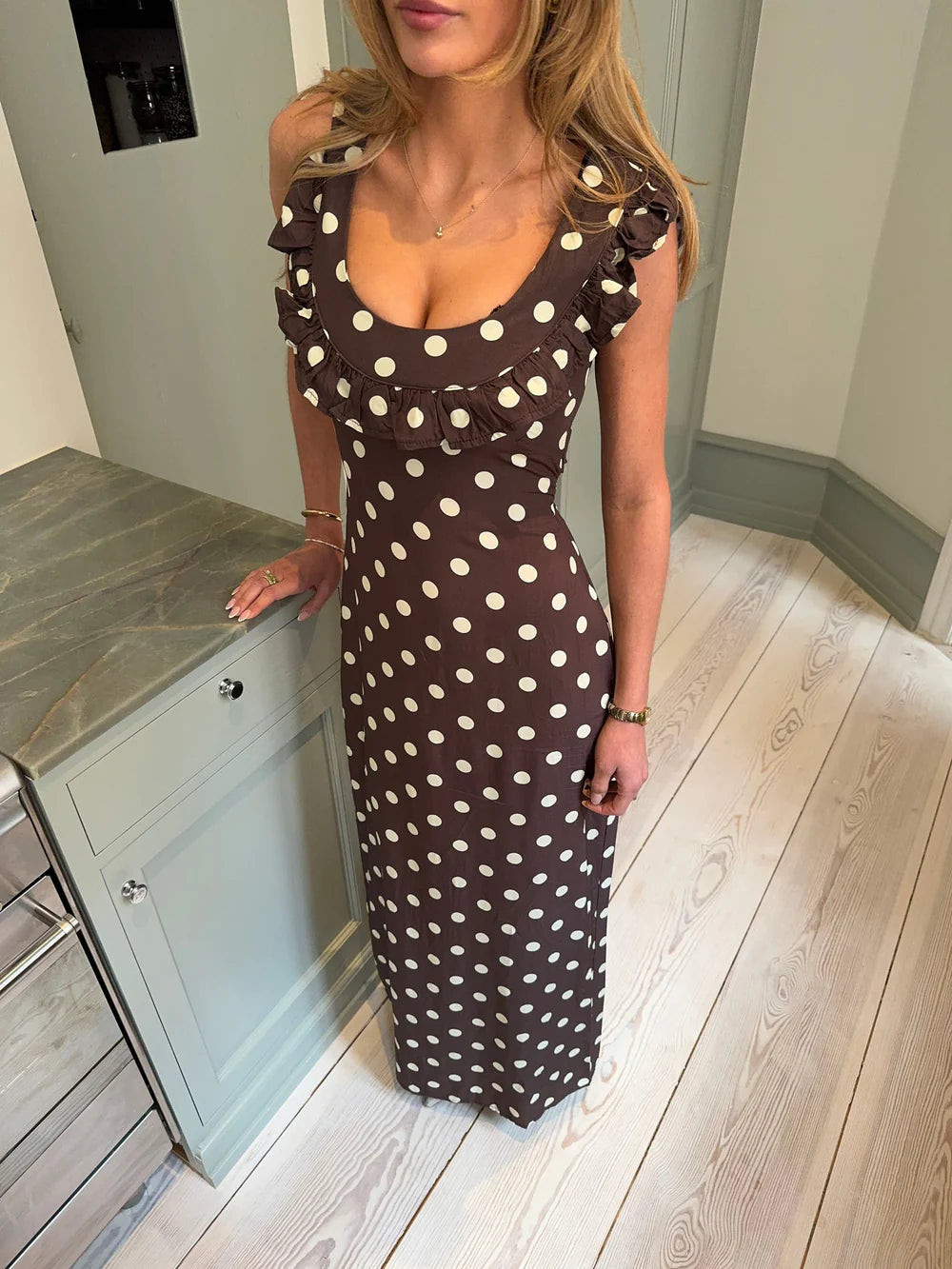Design By Si Luna Dress - Brown/Yellow